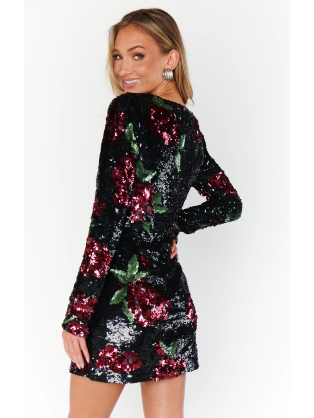 NWT Show Me Your Mumu Out Tonight Send Me Roses Sequin Mini Dress S - Picture 2 of 4